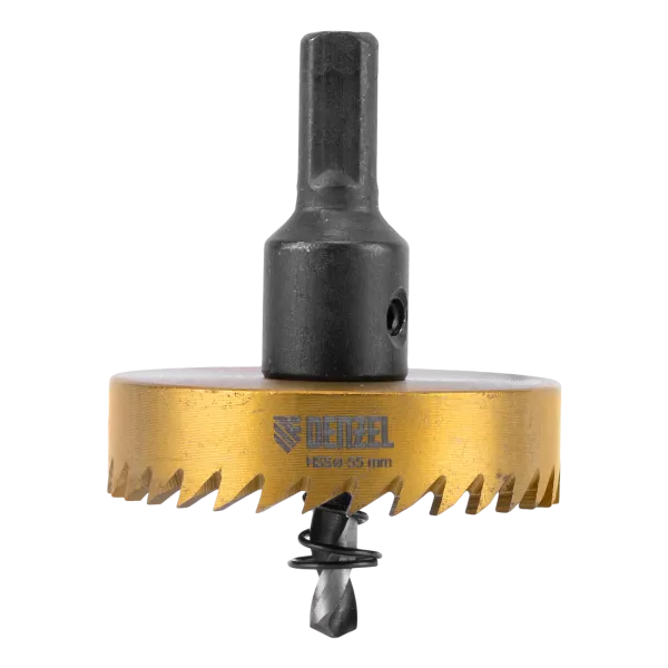Коронка по металлу DENZEL 724118, 55 мм, HSS, нитридтитановое покрытие
