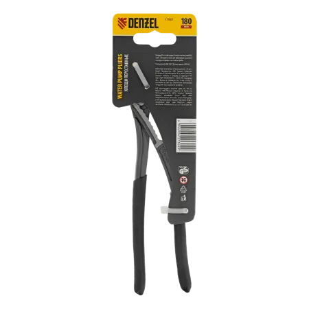 Клещи переставные DENZEL обливные рукоятки, 180 мм