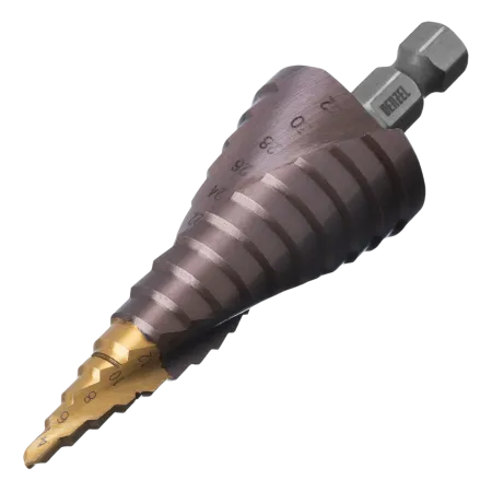 Сверло ступенчатое DENZEL, 4-6-8-10-12-14-16-18-20-22-24-26-28-30-32 мм, Р6М5К5, 6-гр. хвостовик