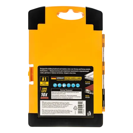 Набор сверл по металлу DENZEL, 1,5-6,5мм, Р6М5К8-TiN, Golden Tip, 13 шт