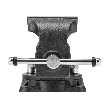 Тиски слесарные DENZEL BVH-100, 100 мм, поворотные, стальная направляющая, с наковальней