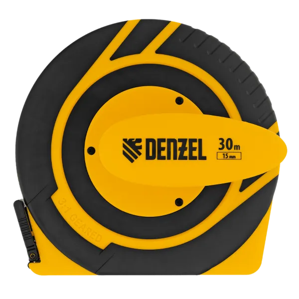 Рулетка геодезическая DENZEL 30 м х 15 мм, закрытый корпус, фиберглассовая лента
