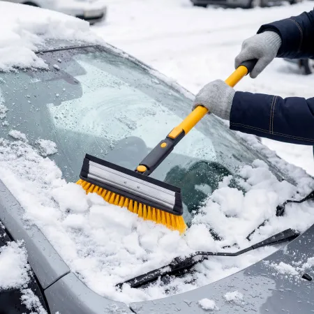 Щетка-сметка для снега со скребком DENZEL, телескоп, поворотная голова, водосгон, 900-1200 мм