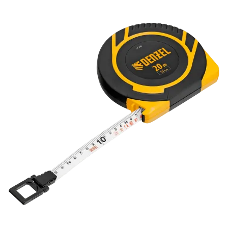 Рулетка геодезическая DENZEL 20 м х 15 мм, закрытый корпус, фиберглассовая лента
