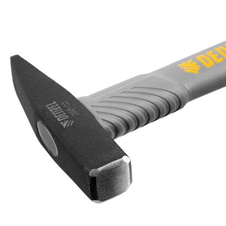 Молоток слесарный DENZEL 200 г, кованый, фибергласовая  рукоятка c TPR покрытием