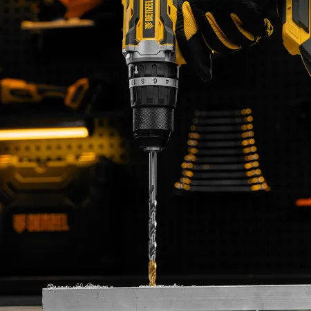 Сверло спиральное по металлу DENZEL 8,5 х 165 мм, Р6М5, Golden Tip, удлиненное