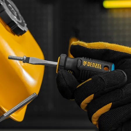 Отвертка DENZEL SL6x38 мм, CrV, трехкомпонентная рукоятка