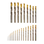 Набор сверл по металлу DENZEL, 1-13 мм, Р6М5К8-TiN, Golden Tip, 25 шт