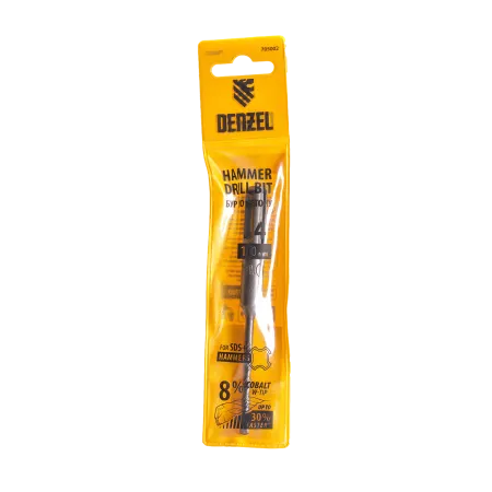 Бур по бетону DENZEL 705002, 4 x 110 мм, двойная спираль, три пылеотводящие кромки