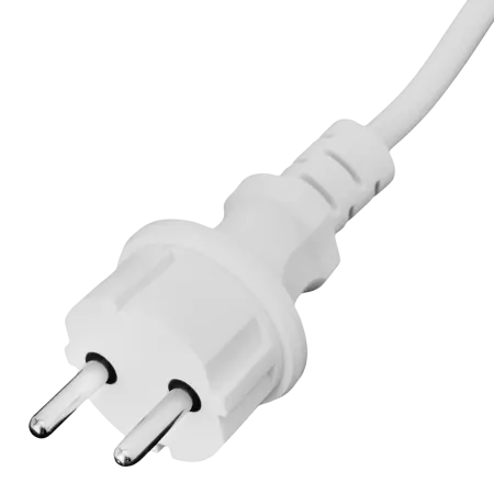 Шнур сетевой Energy Series DENZEL, ПВС, 3 м, 2 x 1,5 мм, с неразборной вилкой, белый