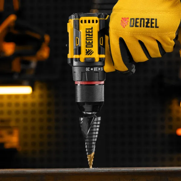 Сверло ступенчатое DENZEL, 4-6-8-10-12-14-16-18-20-22-24-26-28-30-32 мм, Р6М5, 6-гр. хвостовик