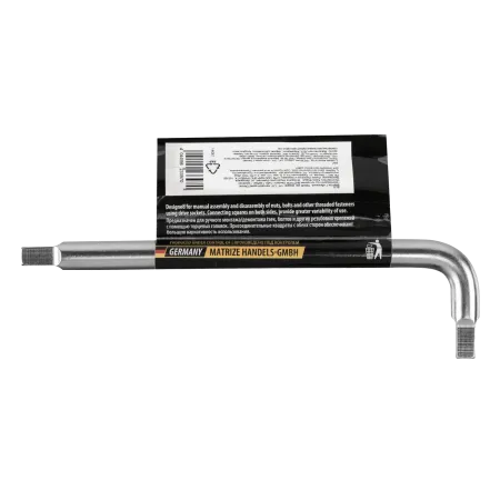 Вороток Г-образный DENZEL 150*40 мм, квадрат 1/4", CrV, матовый хром