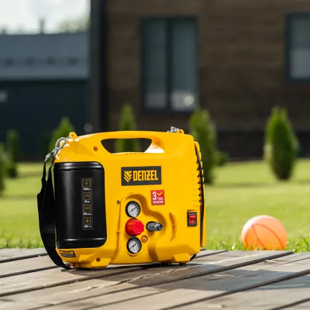 Компрессор воздушный DENZEL DL1300, 10 бар, 1,3 кВт 180 л/мин 5 л, с набором аксессуаров