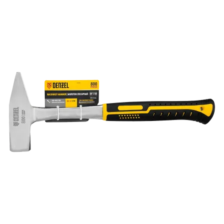 Молоток слесарный DENZEL 800 г, цельнометаллический, двухкомпонентная рукоятка