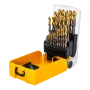 Набор сверл по металлу DENZEL, 1-13 мм, Р6М5К8-TiN, Golden Tip, 25 шт