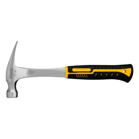 Молоток-гвоздодер DENZEL 350 г, цельнометаллический, двухкомпонентная рукоятка