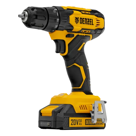Дрель-шуруповерт аккумуляторная DENZEL CDQ-20, Li-Ion, 20 В