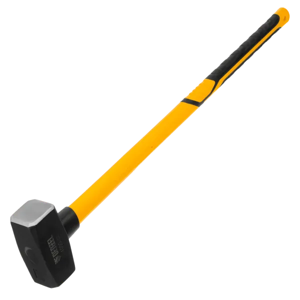 Кувалда DENZEL 4000 г, кованая, фибергласовая  рукоятка c TPR покрытием, 880 мм