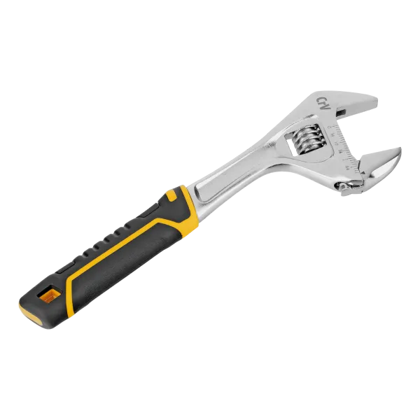 Ключ разводной DENZEL 250 мм (раскрытие до 38 мм), CrV, с быстрым сбросом, кованый, TPR рукоятка