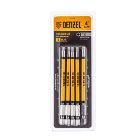 Набор бит DENZEL T20x100 мм, 5 шт.