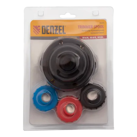 Катушка для триммера DENZEL 96365, полуавтомат, шестигранник Hex x 15/6, М8 правый, М8 левый