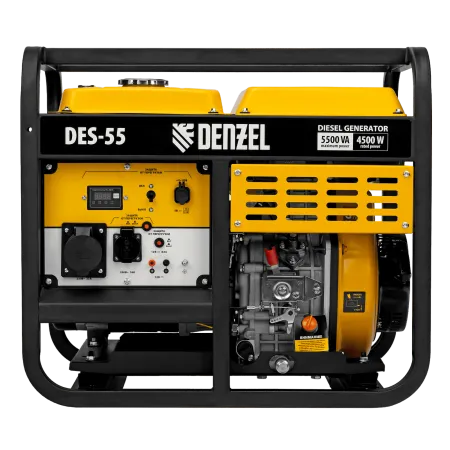 Генератор дизельный DENZEL DES-55, 5,5 кВт, 230 В, 11 л, ручной стартер