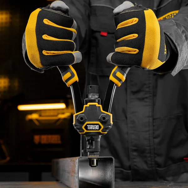 Заклепочник для резьбовых заклепок DENZEL двуручный, заклепки М3, М4, М5, М6, М8, М10, M12