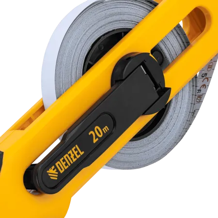 Рулетка геодезическая DENZEL 20 м х 13 мм, открытый корпус, металлическая лента