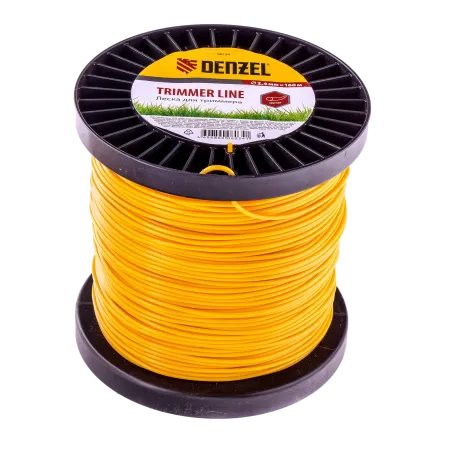 Леска для триммера DENZEL 96134, 2.4 мм x 160 м, круглая, на Din катушке