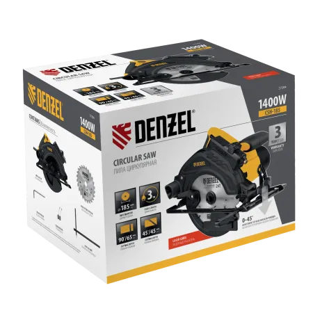 Пила циркулярная DENZEL CSH-185, 1400 Вт, 185 мм