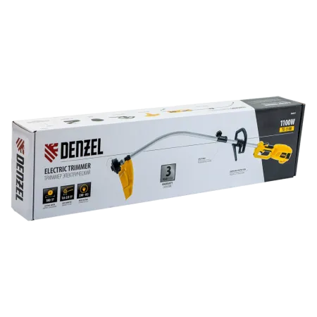 Триммер электрический DENZEL TE-1100, 1100 Вт, 380 мм, катушка, разборная штанга