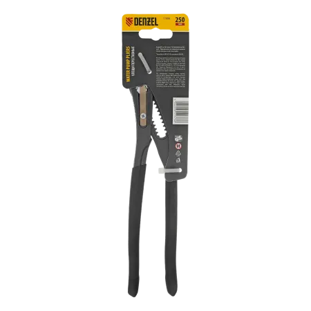 Клещи переставные DENZEL кнопочный механизм, обливные рукоятки, 250 мм