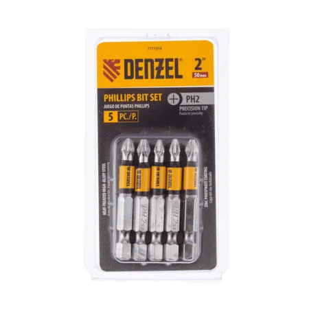 Набор бит DENZEL PH2x50, 5 шт.