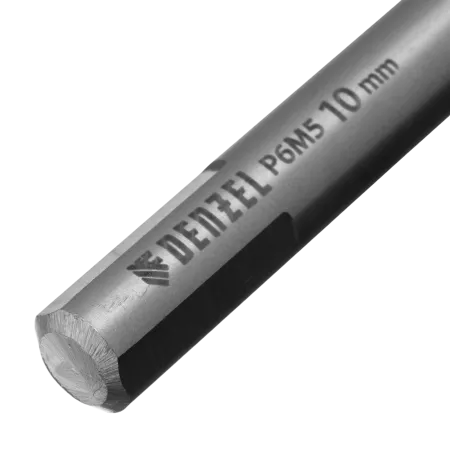 Сверло спиральное по металлу DENZEL 10 х 184 мм, Р6М5, Golden Tip, удлиненное