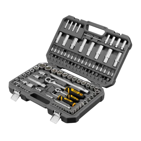 Набор инструментов DENZEL 1/2", 1/4", CrV, S2, пластиковый кейс, 109 предметов