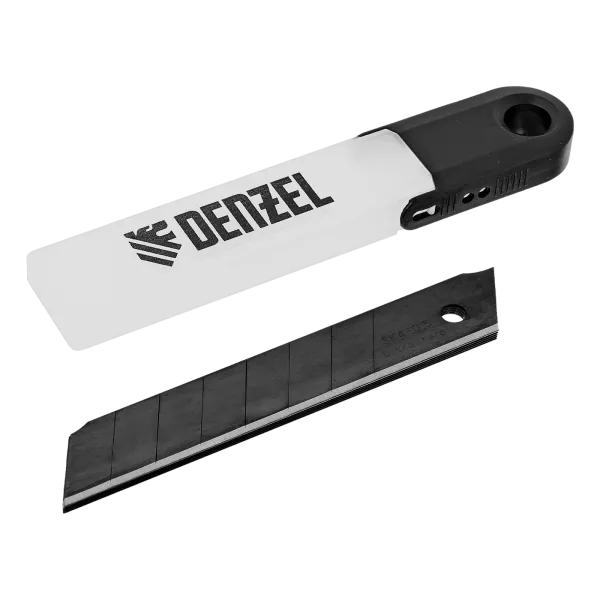 Лезвия DENZEL 18 мм, сталь SK4 - 0,5 мм, супер острые, 5 штук