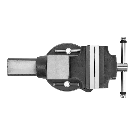 Тиски слесарные DENZEL BVH-125, 125 мм, поворотные, стальная направляющая, с наковальней