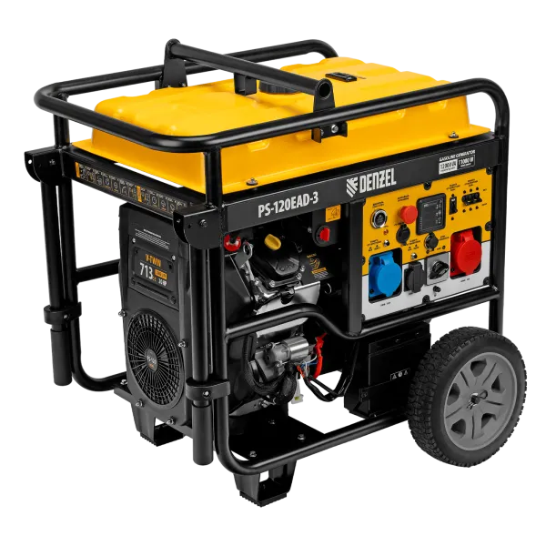Генератор бензиновый DENZEL PS-120EAD-3, 12 кВт,230/400 В, 40л, разъем ATS,перекл.режима,эл.старт