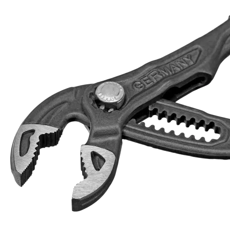 Клещи переставные DENZEL кнопочный механизм, обливные рукоятки, 180 мм