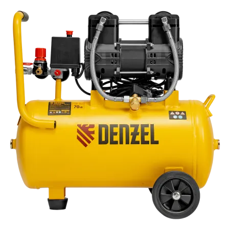 Компрессор безмасл. малошумный DENZEL DLP-950/24, 950Вт,24 л, 2850 об/мин, 170 л/мин