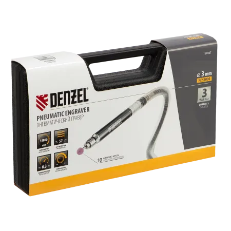 Пневматический гравер DENZEL PE54000, 54000 об/мин, 3 мм, 57 л/мин