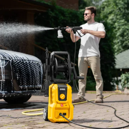 Моечная машина высокого давления DENZEL R-170D, 1800 Вт, 170 бар, 380 л/ч, с барабаном