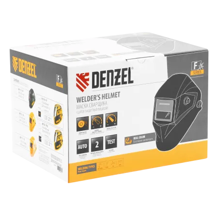 Щиток защитный лицевой DENZEL (маска сварщика) F6, см. окно 93х43, Real Color, DIN4/5-8/9-13