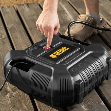 Компрессор воздушный DENZEL DL1100, 1.1 кВт, 180 л/мин, с набором аксессуаров