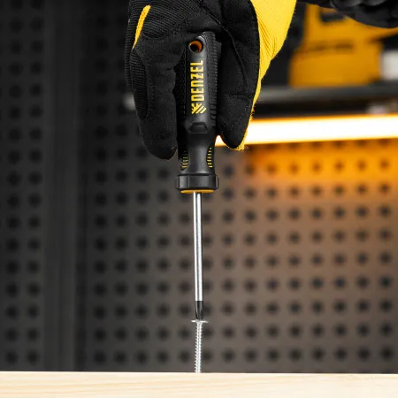 Отвертка DENZEL PH1х75 мм, S2, 3к рукоятка