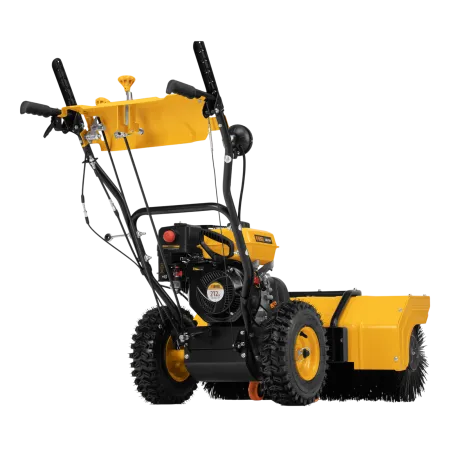 Гибридная снегоуборочная машина DENZEL с функц. подметания SWB-800, 212 сс, руч. старт, 2 насадки