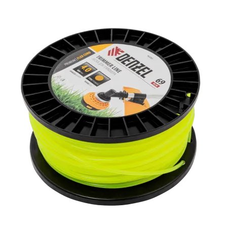 Леска для триммера DENZEL 96283 круглая, 4,0мм х 69м, на DIN катушке FLEX CORD