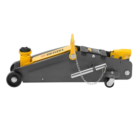 Домкрат гидравлический DENZEL подкатной с фиксатором, 2,8 т, 135-385 мм