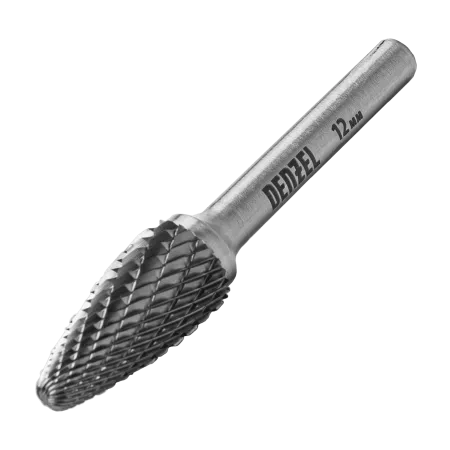Борфреза по металлу DENZEL твердосплавная, параболическая, тип-F, 12 мм