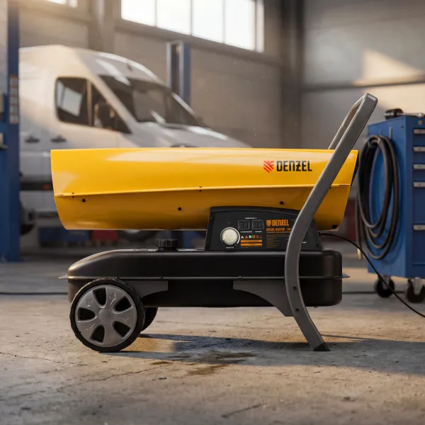 Дизельная тепловая пушка DENZEL DHG-45i, 45 кВт, 1000 м3/ч, прямой нагрев, электронный термостат
